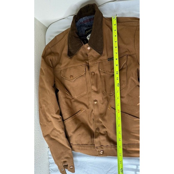 Vintage Wrangler Brown Duck Shell Blanket Lined Corduroy Collar Coat Size 42 USA - Picture 4 of 10